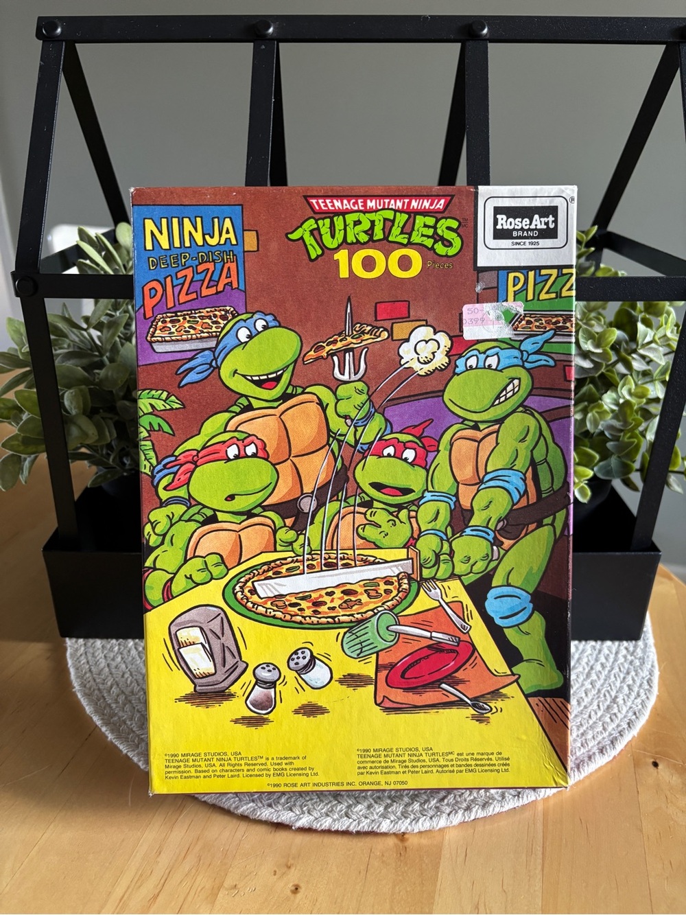 *RARE Error Variant!* 1990 TMNT Pizza Puzzle 100pc Vintage RoseArt Misprint